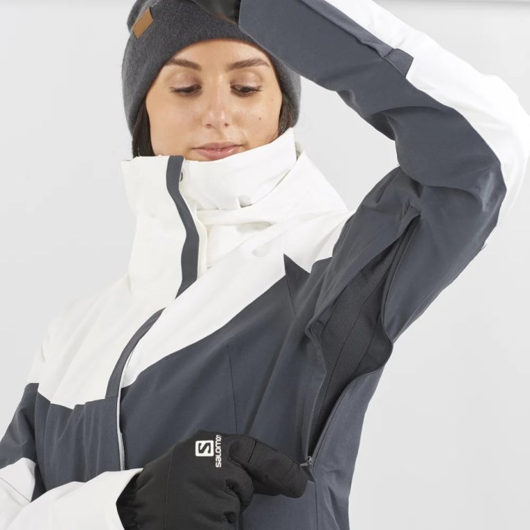 White / Black Salomon Speed Women's Insulated Jackets | PH 38547B